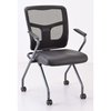 Officesource CoolMesh Collection Nesting Chair with Titanium Gray Frame 7794TNSABK